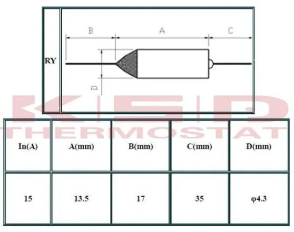 5 Pieces Thermal Fuse Cutoff RY TF | 172°C 341.6°F | 15Amp | 250V A31 | US Ship