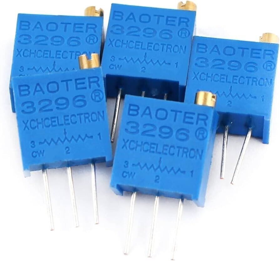 10 Pcs 3296 100K Ohm Trimmer Potentiometer (104) POT 25 Turn Top Slot | US Ship