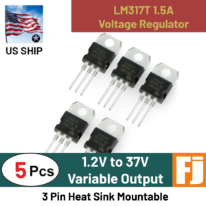 5PCS LM317T | 3 Pin Variable Voltage Regulator | 1.2-37V 1.5A TO-220 | US Ship