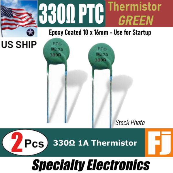 2 Pieces | 330 OHM 1 Amp | PTC Current Limiter THERMISTOR 5MM | US SHIP