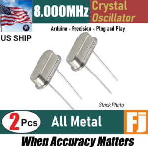 2 Pieces | 8.000 MHz  | HC-49S | Crystal Oscillator Arduino Raspberry | US SHIP