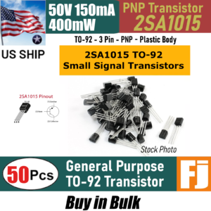 50pcs 2SA1015 A1015 PNP Transistor TO-92 50V 150mA | US Ship