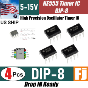 4 Pcs NE555 DIP-8 High Precision Oscillator Pulse Timer IC 555 Chip | US Ship