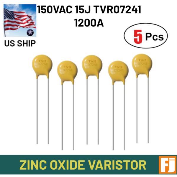 5 Pcs TVR07241 Zinc Oxide Varistor | Surge Protection | 15J 1200A 240V | US Ship