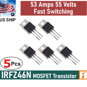 5pcs IRFZ46N IRFZ46 Power MOSFET Transistor 53A 55V Fast Switching IR | US Ship