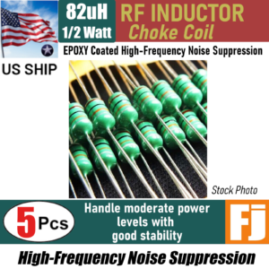 5 Pieces 82uH 1/2W Inductor Epoxy Coated RF Choke Coil | US Ship