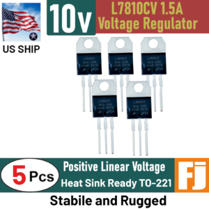 5PCS  L7810CV | 3 Pin Positive Voltage Regulator | 10V 1.5A TO-220 | US Ship