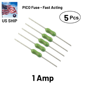 5 Pcs Pico Fuse 125/250V 1A | Sub Miniature | Fast Blow | Axial Lead | US Ship 1