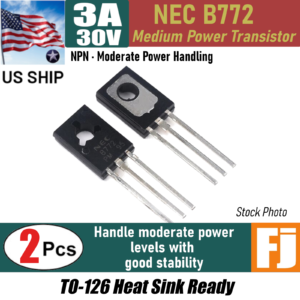 2 Pcs - NEC B772 PNP Medium Power Transistor | TO-126 | 3 Amp 30 Volt | US Ship