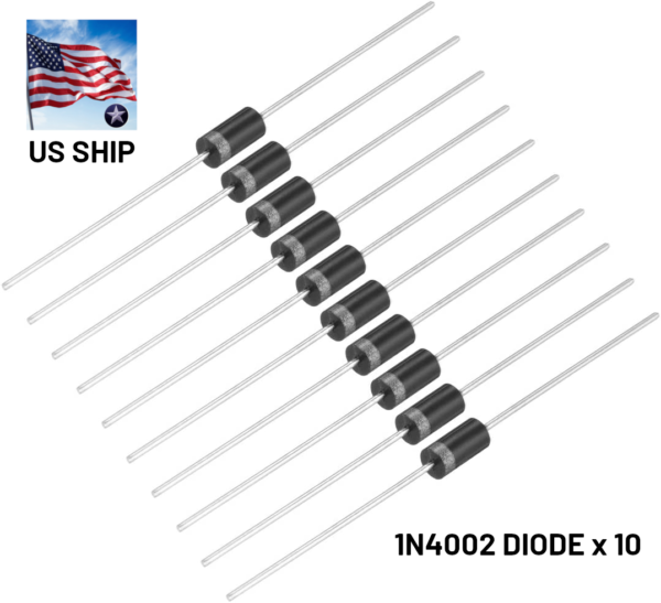 1N4002 Diode (10 Pcs) 1A 100V Rectifier Diode DO-41 Fast Switch IN4002 | US SHIP