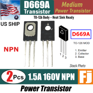 2 Pcs - D669A NPN Medium Power Transistor | TO-126 | 1.5 Amp 160 Volts | US Ship