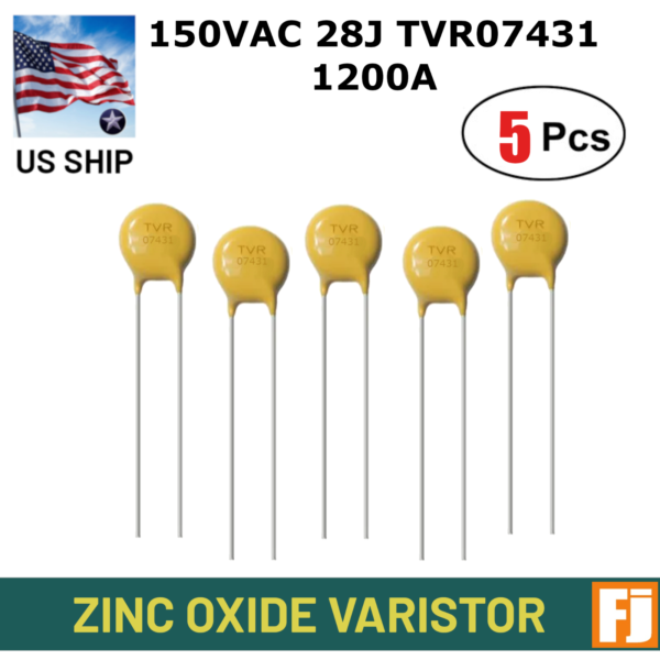 5 Pcs TVR07431 Zinc Oxide Varistor | Surge Protection | 28J 1200A 470V | US Ship