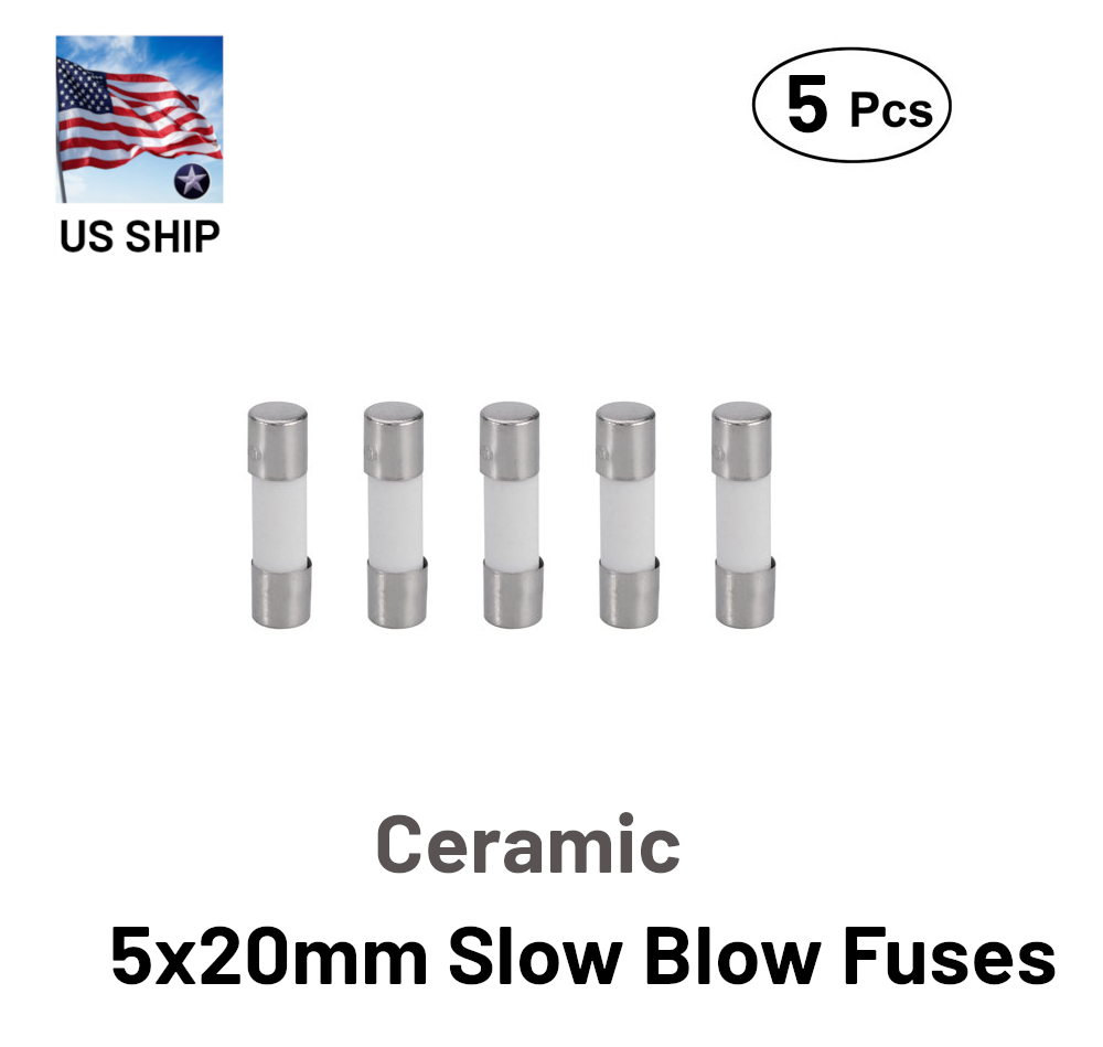 5 Pcs Slow-Blow Fuse 15A 250V Ceramic Fuses 5 x 20 mm (15 amp) | US Ship