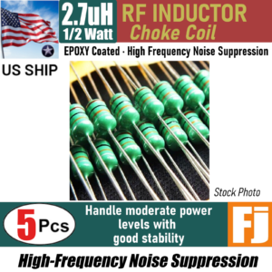 5 Pieces 2.7uH 1/2W Inductor Epoxy Coated RF Choke Coil | US Ship