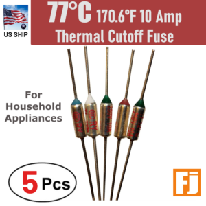 5 Pieces Thermal Fuse Cutoff RY TF | 77°C 170.6°F | 10Amp | 250V A31 | US Ship
