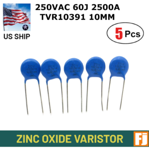 5 Pcs TVR10391 Zinc Oxide Varistor | Surge Protection | 60J 2500A 10MM | US Ship