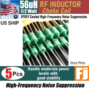 5 Pieces 56uH 1/2W Inductor Epoxy Coated RF Choke Coil | US Ship
