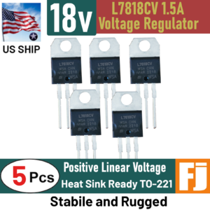 5PCS  L7818CV | 3 Pin Positive Voltage Regulator | 18V 1.5A TO-220 | US Ship