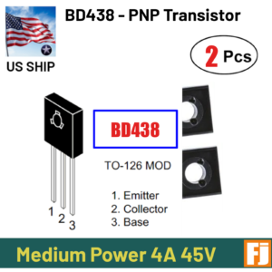 2 Pcs - BD438 PNP Medium Power Transistor | TO-126 | 4.0 Amp 45 Volts | US Ship