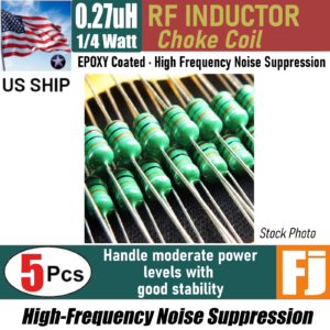5 Pieces 0.27uH 1/4W Inductor Epoxy Coated RF Choke Coil | US Ship