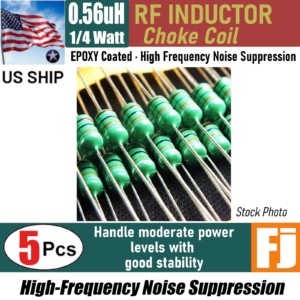 5 Pieces 0.56uH 1/4W Inductor Epoxy Coated RF Choke Coil | US Ship