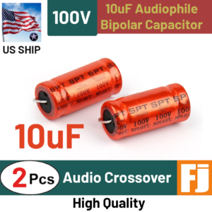 2 Pcs Audiophiler Bipolar Axial Electronic HIFI Crossover Capacitor 100V 10uF
