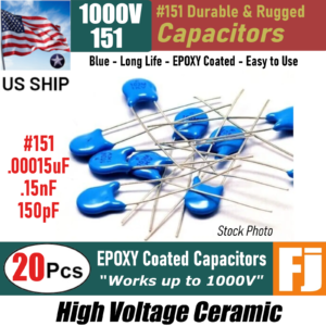 20 Pcs | 151 150pF .00015uF .15nF 1KV High Voltage Ceramic Capacitor | US SHIP