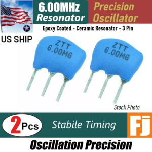 2PCS | 6MHz 6.000MHz | 3 Pins Ceramic Resonator | Crystals Oscillator | US Ship