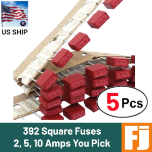 5 Pcs 392 Square Fuse 250V Slow Blow Radial PCB | Values 2A, 5A, 10A | US Ship
