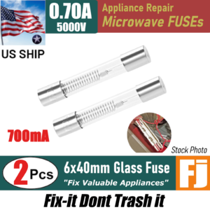 2 Pcs | 0.75A 750mA 5KV | 6x40mm High Voltage | Microwave Oven Fuse | US Ship