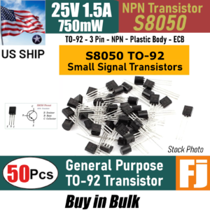 50x S8050 NPN Transistor TO-92 25V 750mA 625mW | US Ship